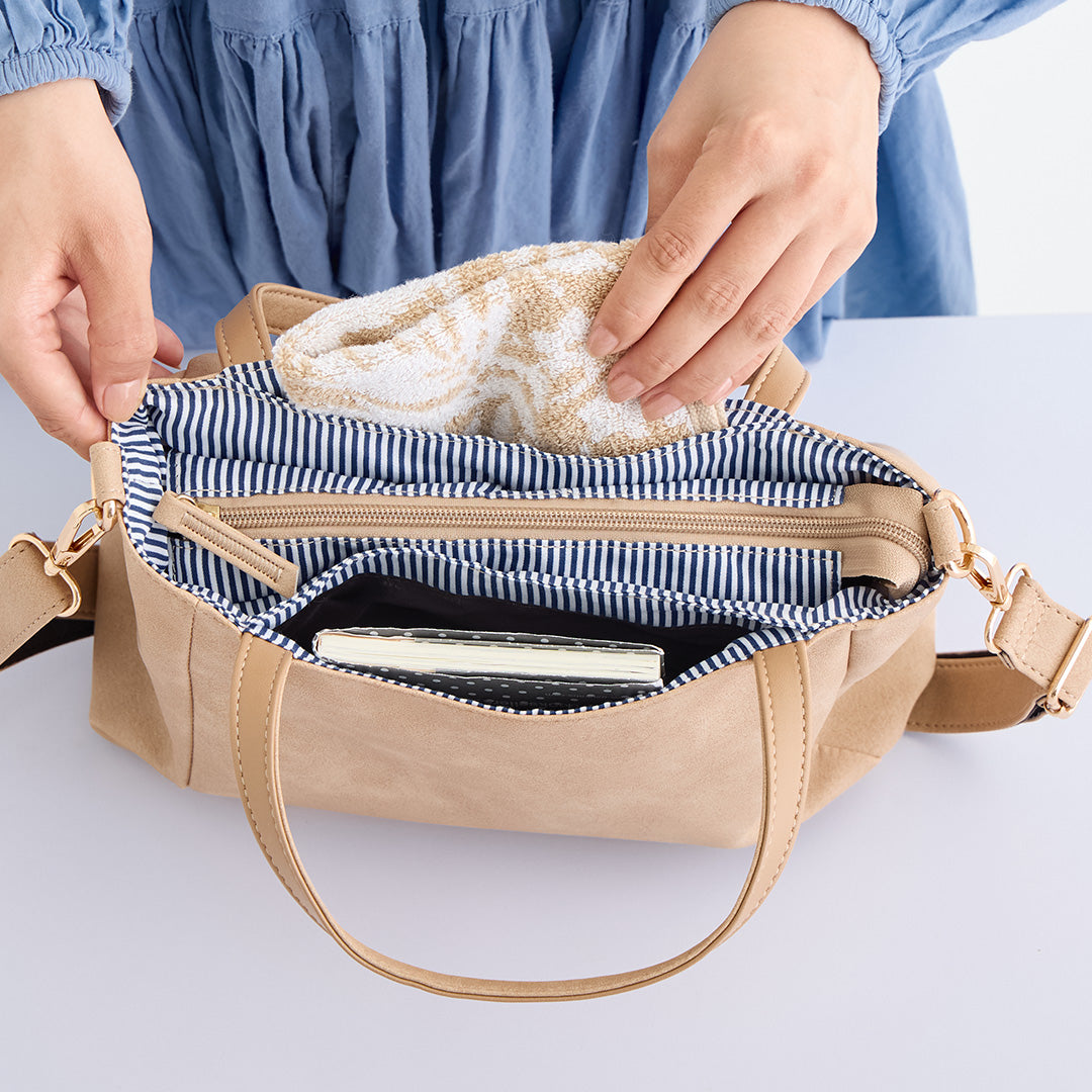 時短バッグ 合皮2wayハンドバッグ EL7158