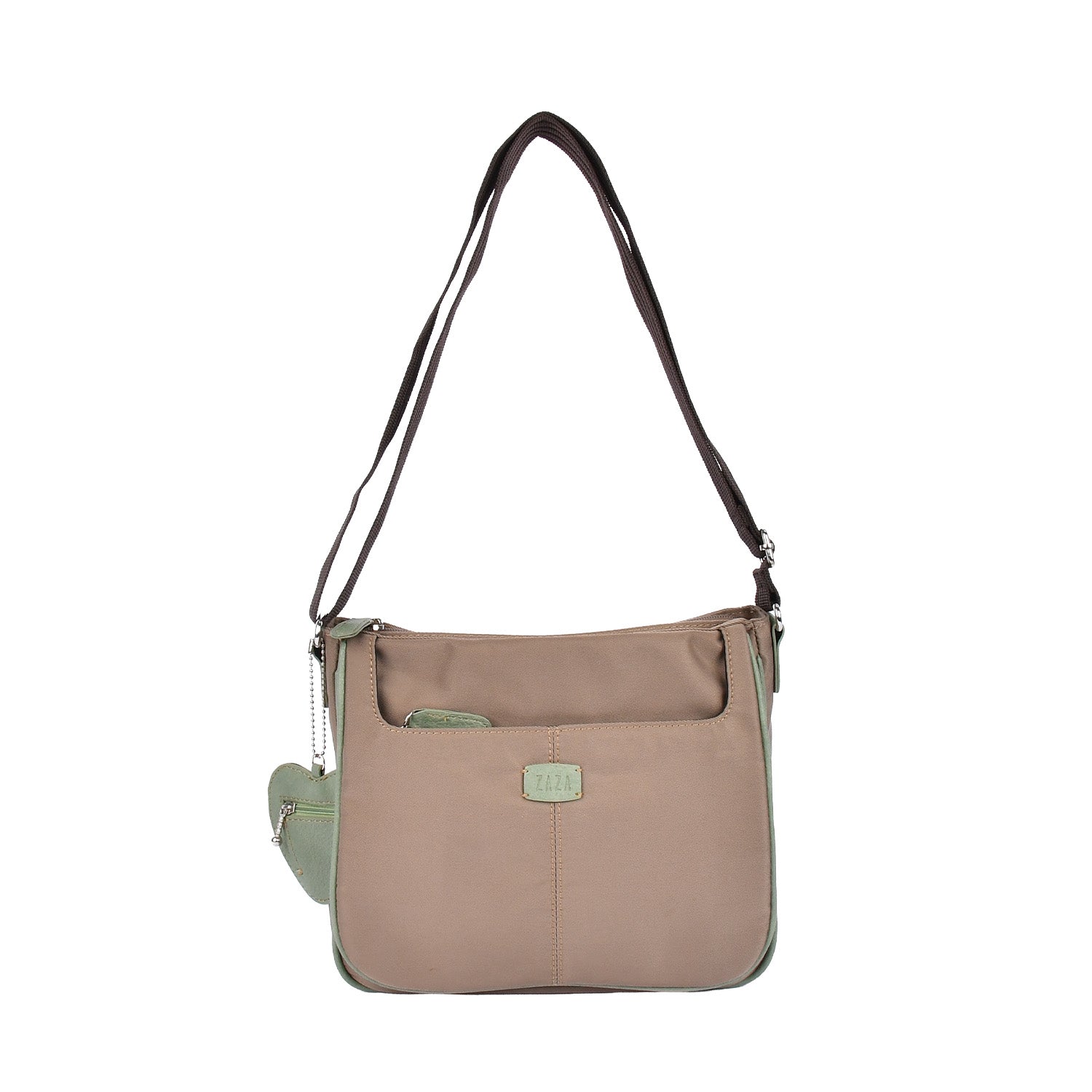 ZAZA シワナイロンリンゴチャーム付きショルダーバッグ EL5702