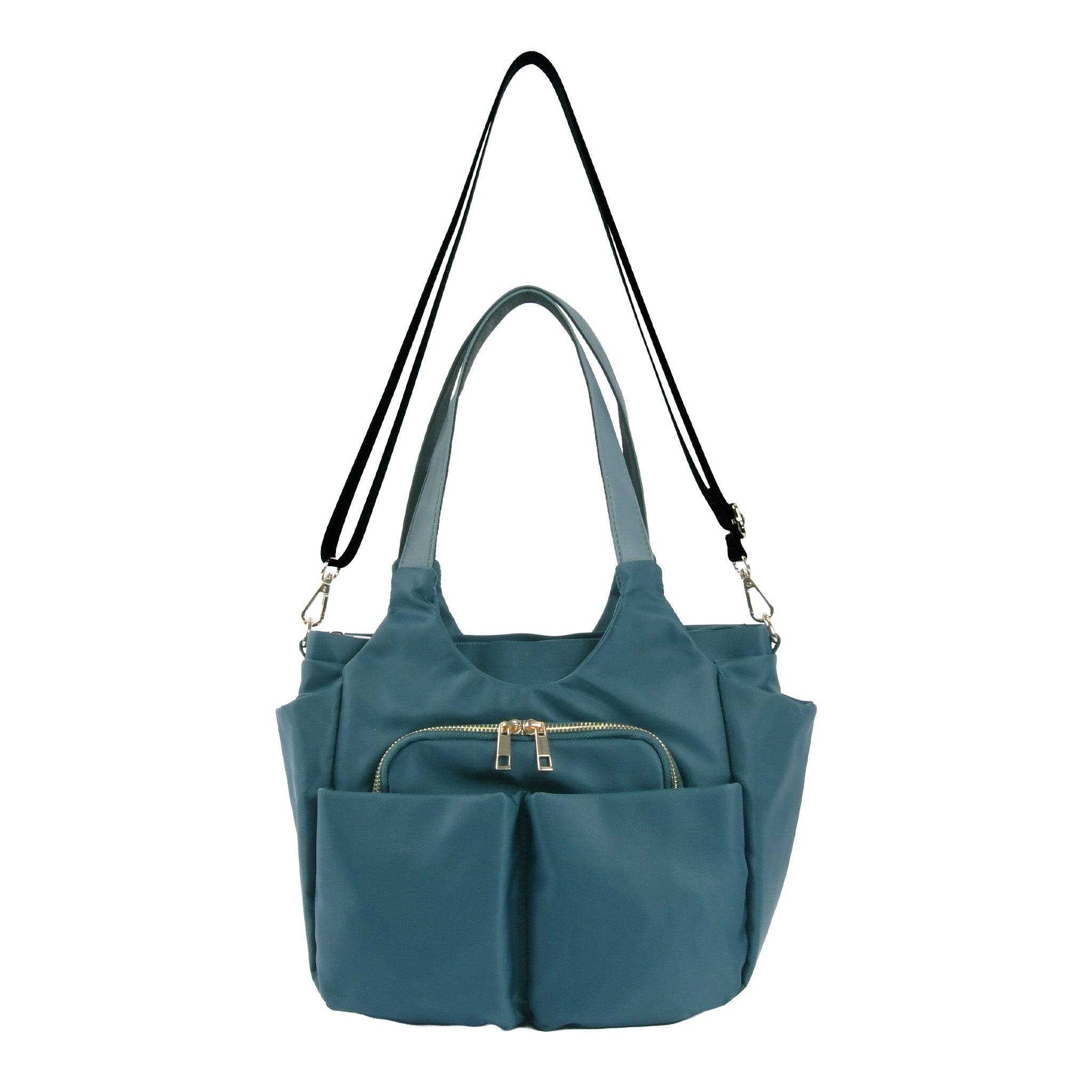 Wポケットナイロン2wayトートバッグ グリーン