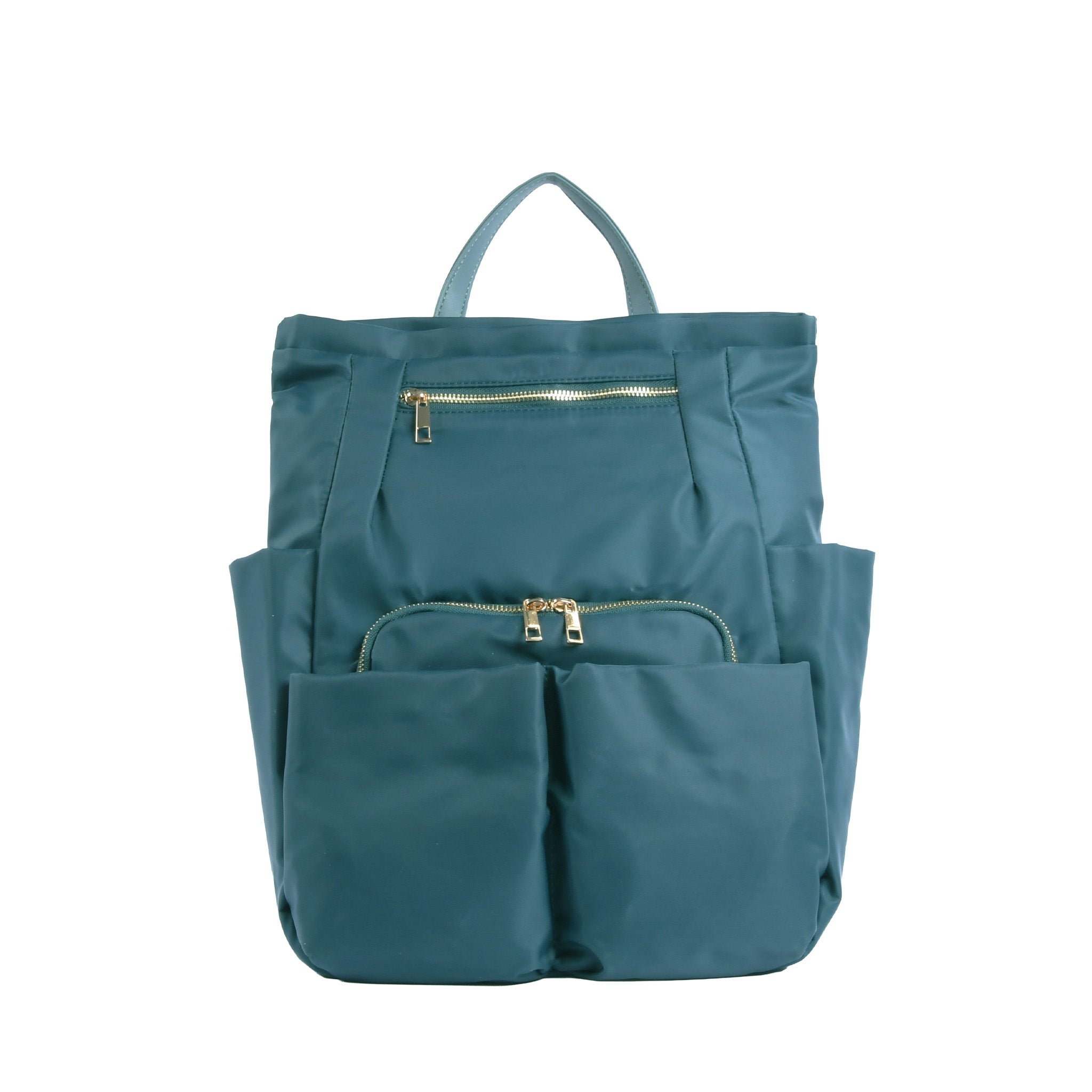 Wポケットナイロンリュック グリーン