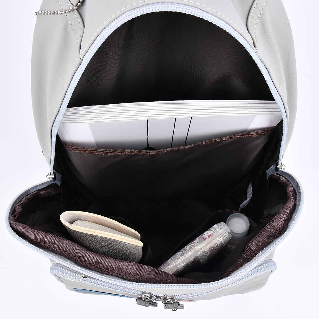 ナイロン丸モチーフリュック グレー 内部収納イメージ