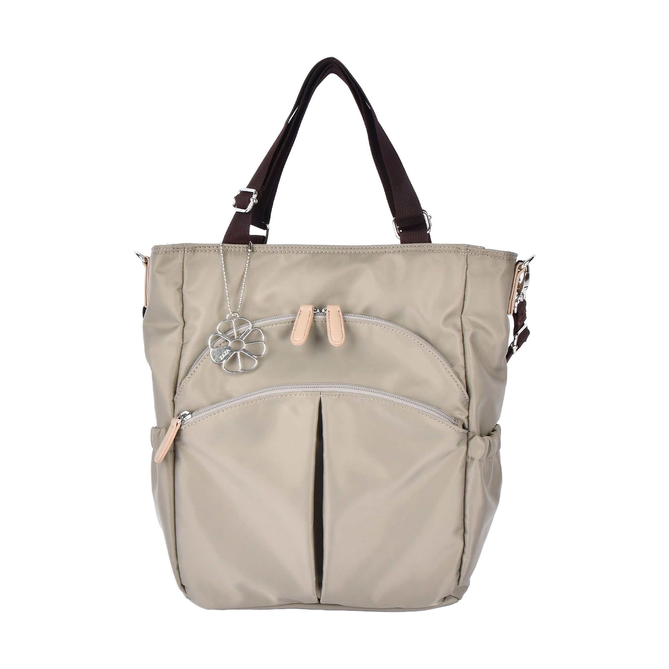 ZAZA はっ水ナイロン花チャーム付き4wayバッグ EL5629