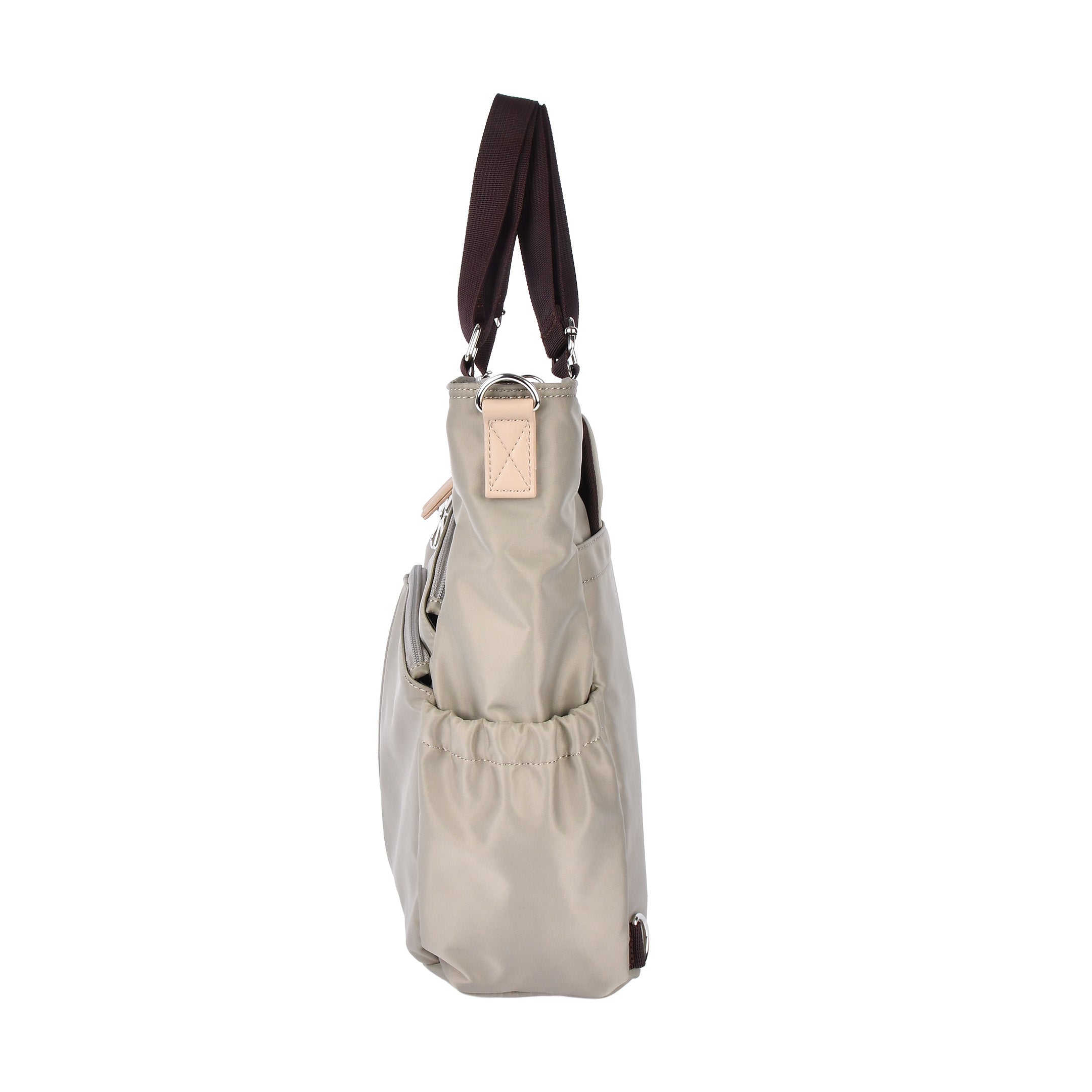 ZAZA はっ水ナイロン花チャーム付き4wayバッグ EL5629