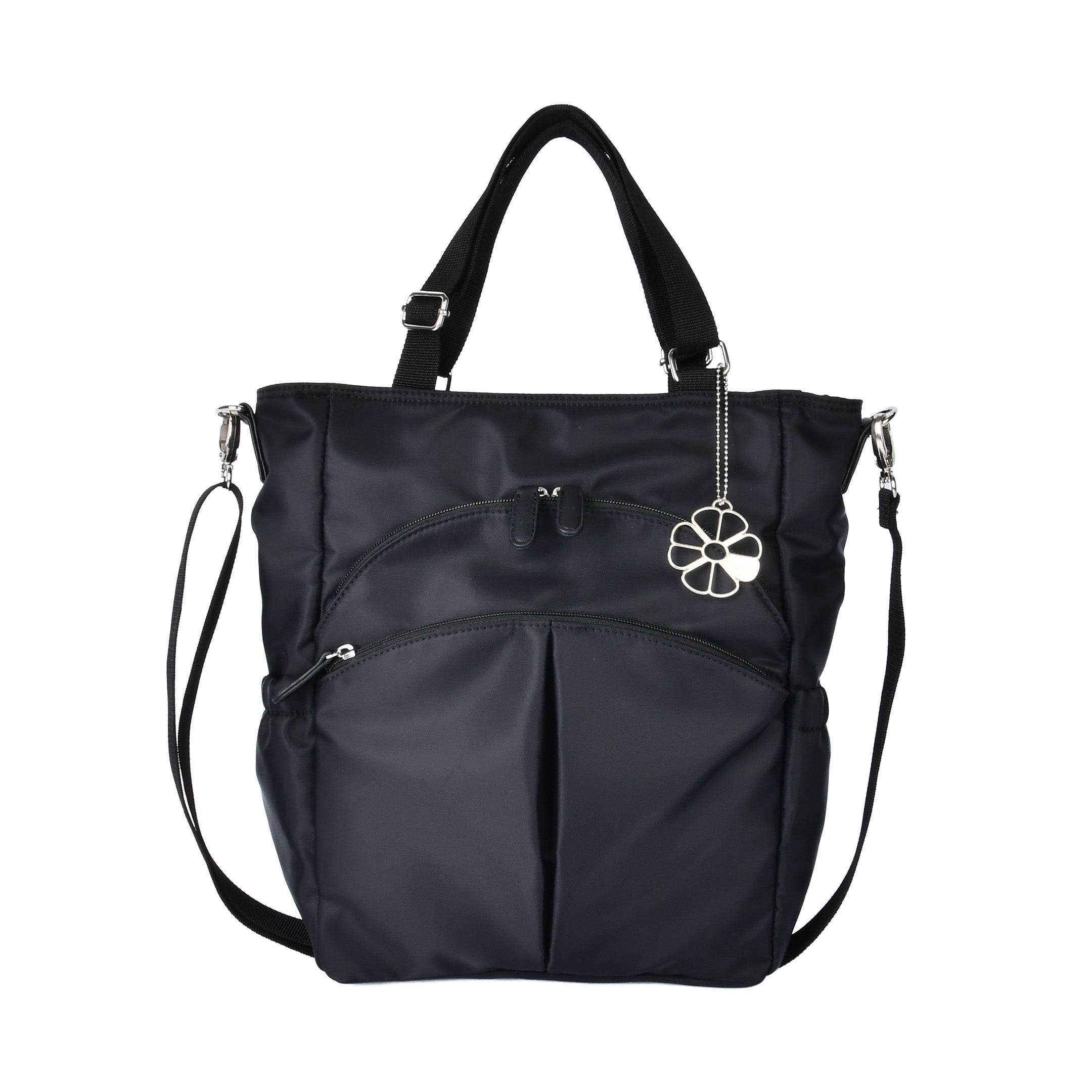 ZAZA はっ水ナイロン花チャーム付き4wayバッグ EL5629