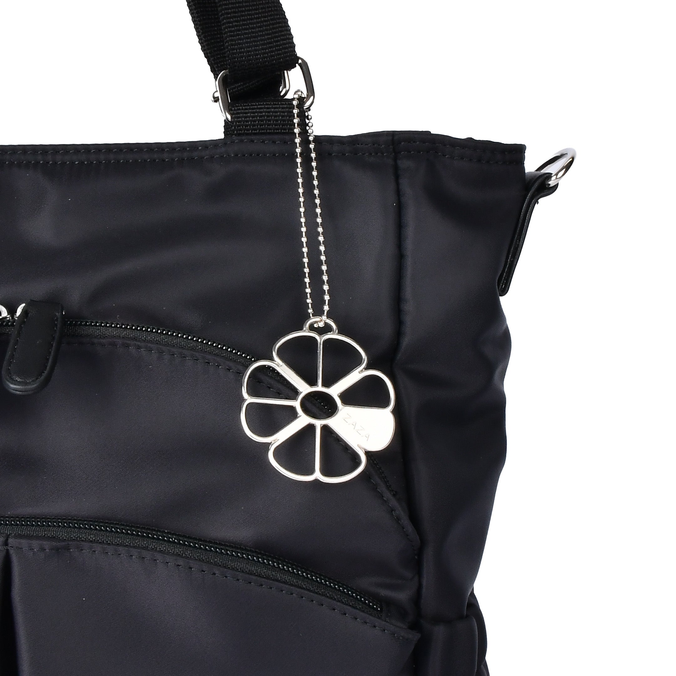 ZAZA はっ水ナイロン花チャーム付き4wayバッグ EL5629