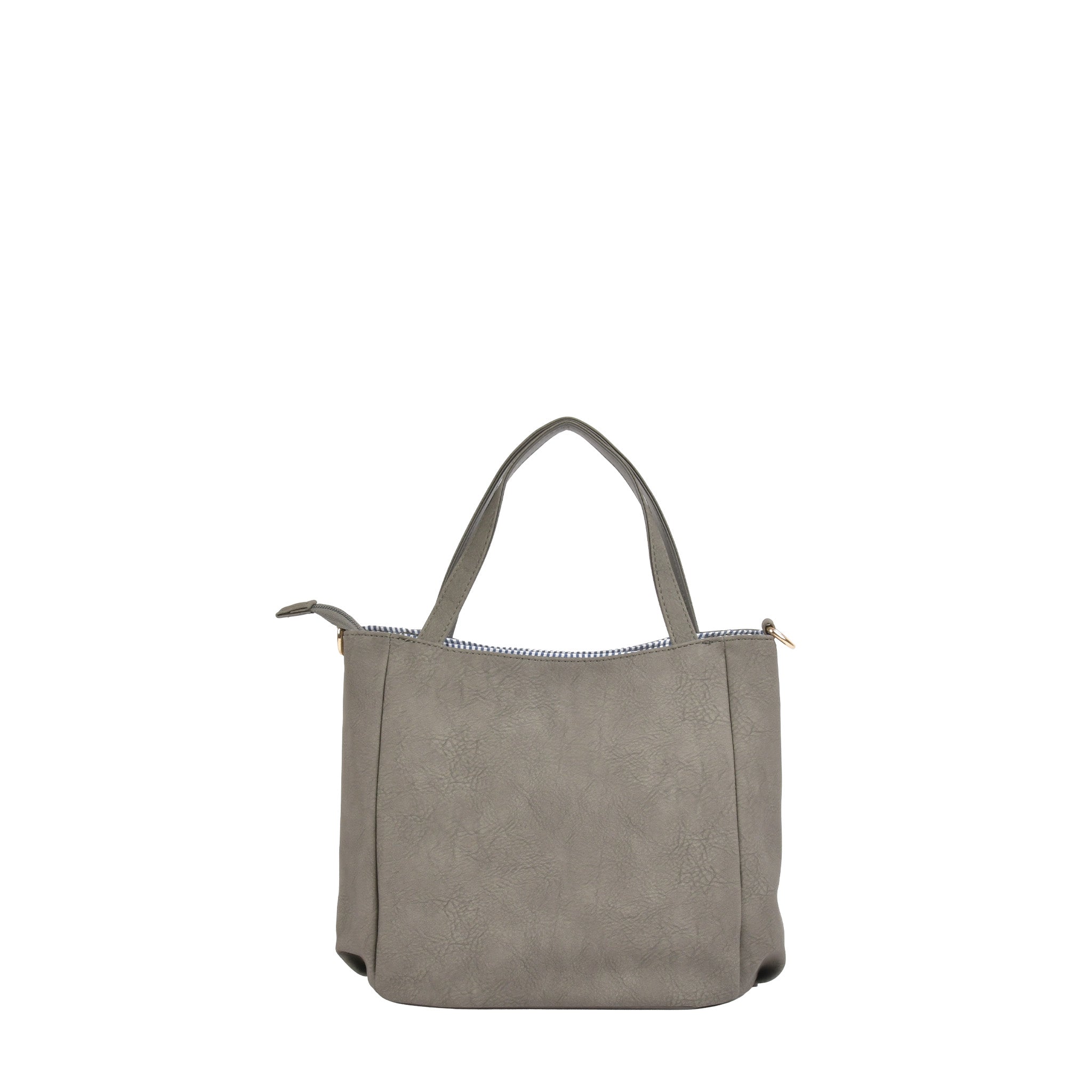 合皮2wayハンドバッグ グレー 背面