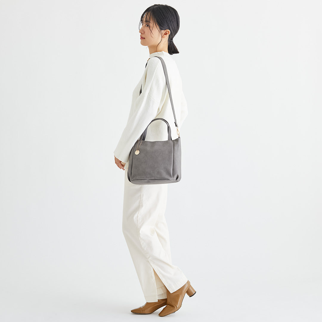 時短バッグ 合皮2wayハンドバッグ EL7158