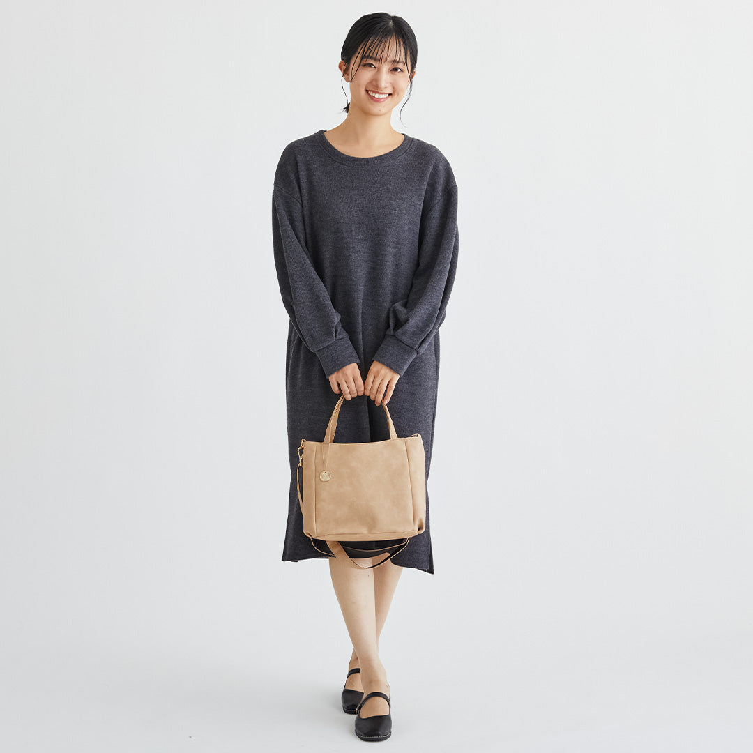 時短バッグ 合皮2wayハンドバッグ EL7158