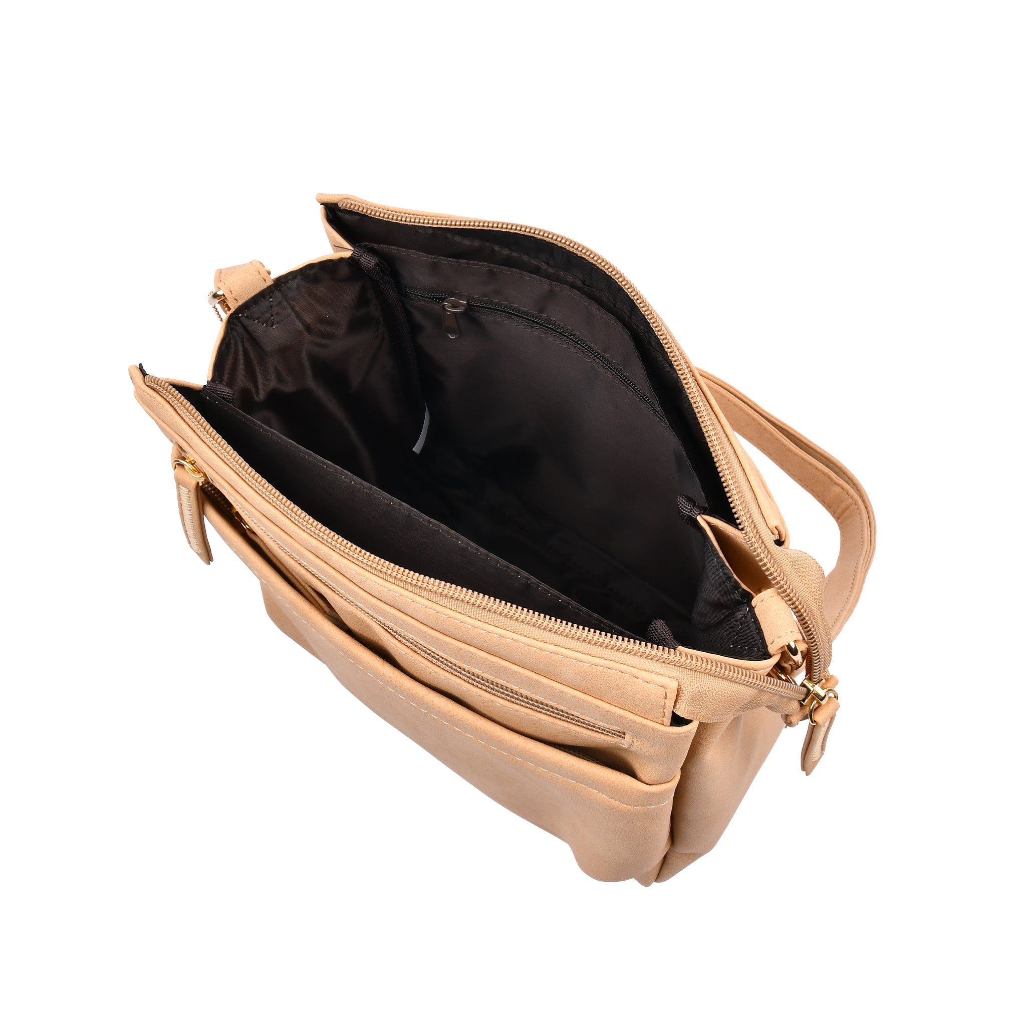 合皮チャーム付きショルダーバッグの内側収納