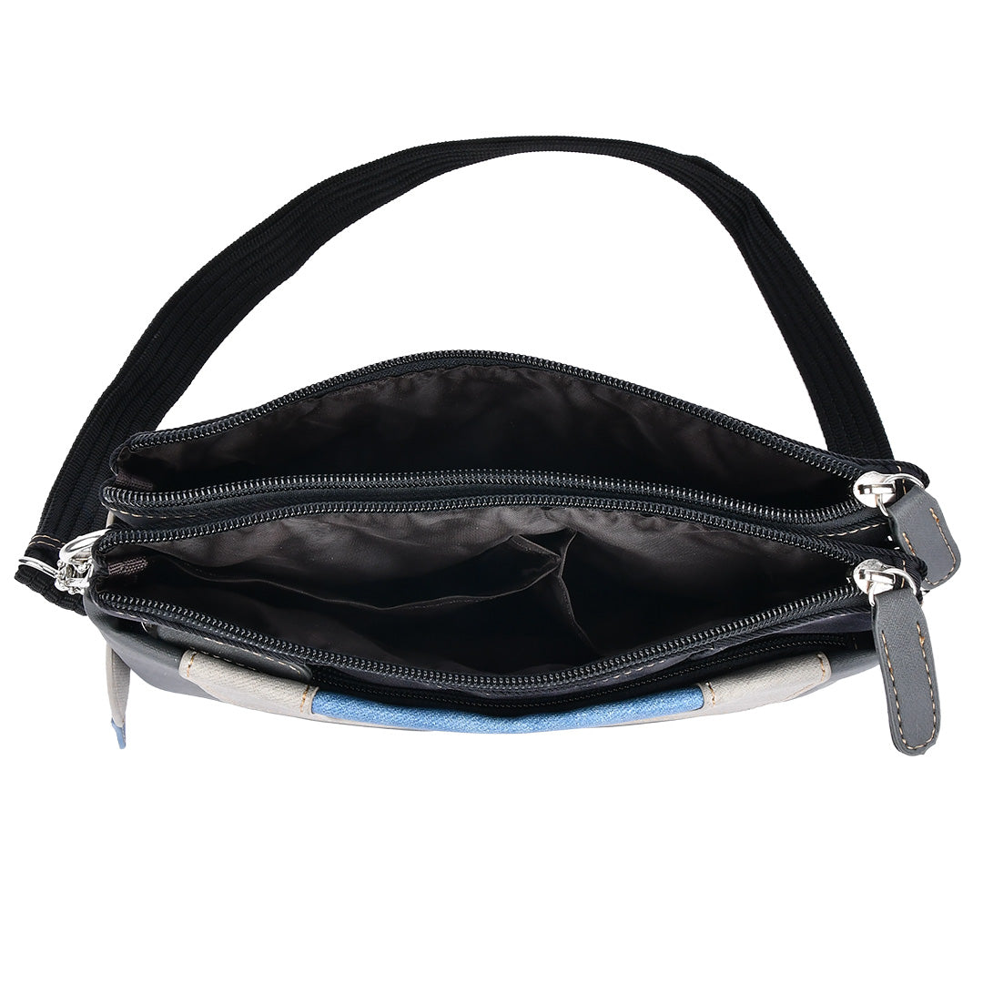 シワナイロン×合皮猫チャーム付きマルチカラーショルダーバッグミニの内装