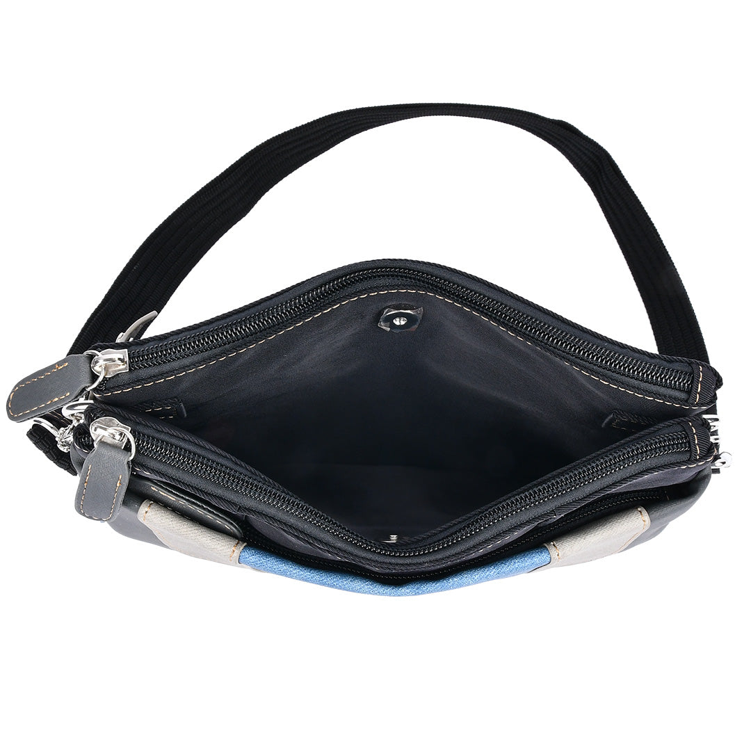 シワナイロン×合皮猫チャーム付きマルチカラーショルダーバッグミニの内装