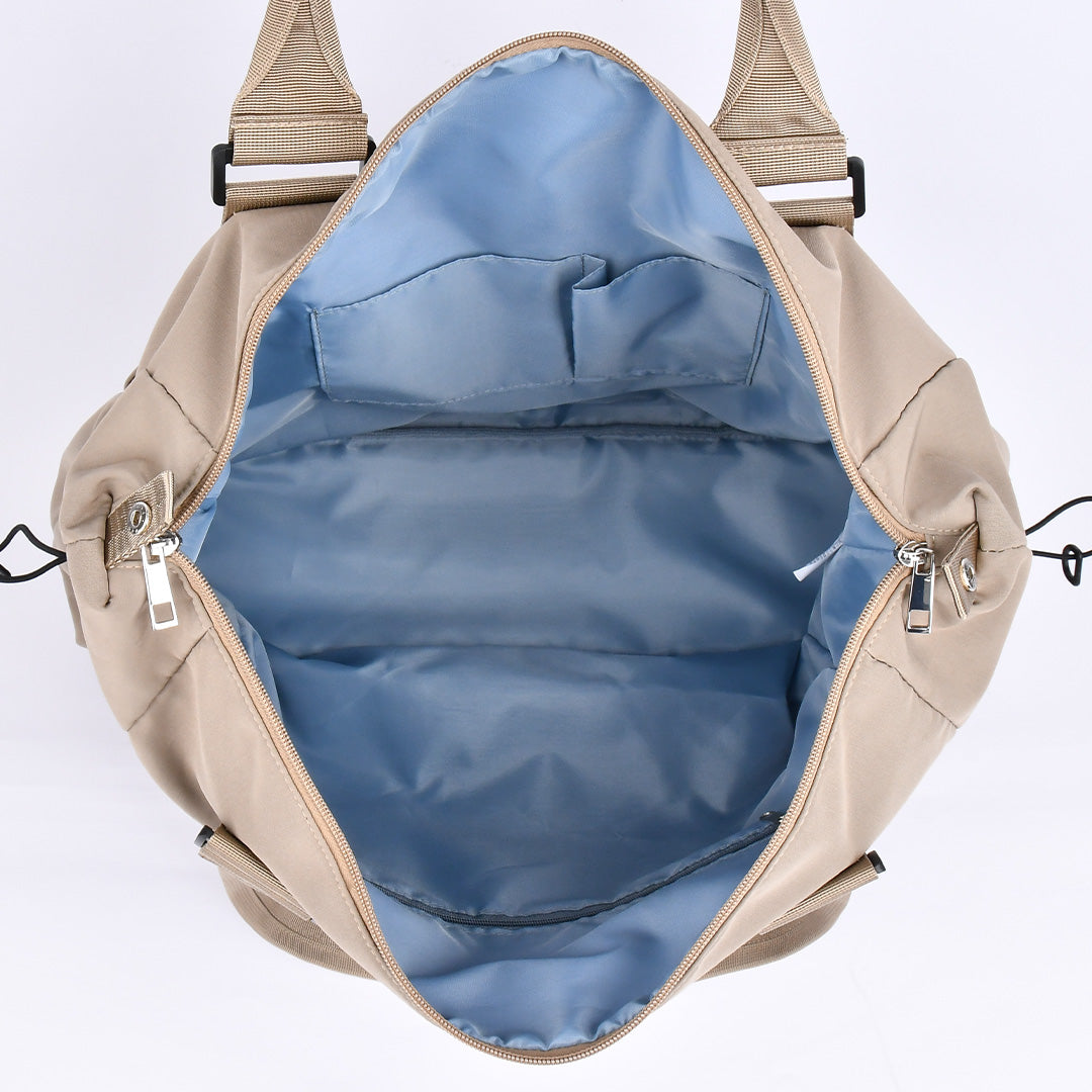 カジュアルナイロン2WAYボストンバッグ ライトグレー 内装