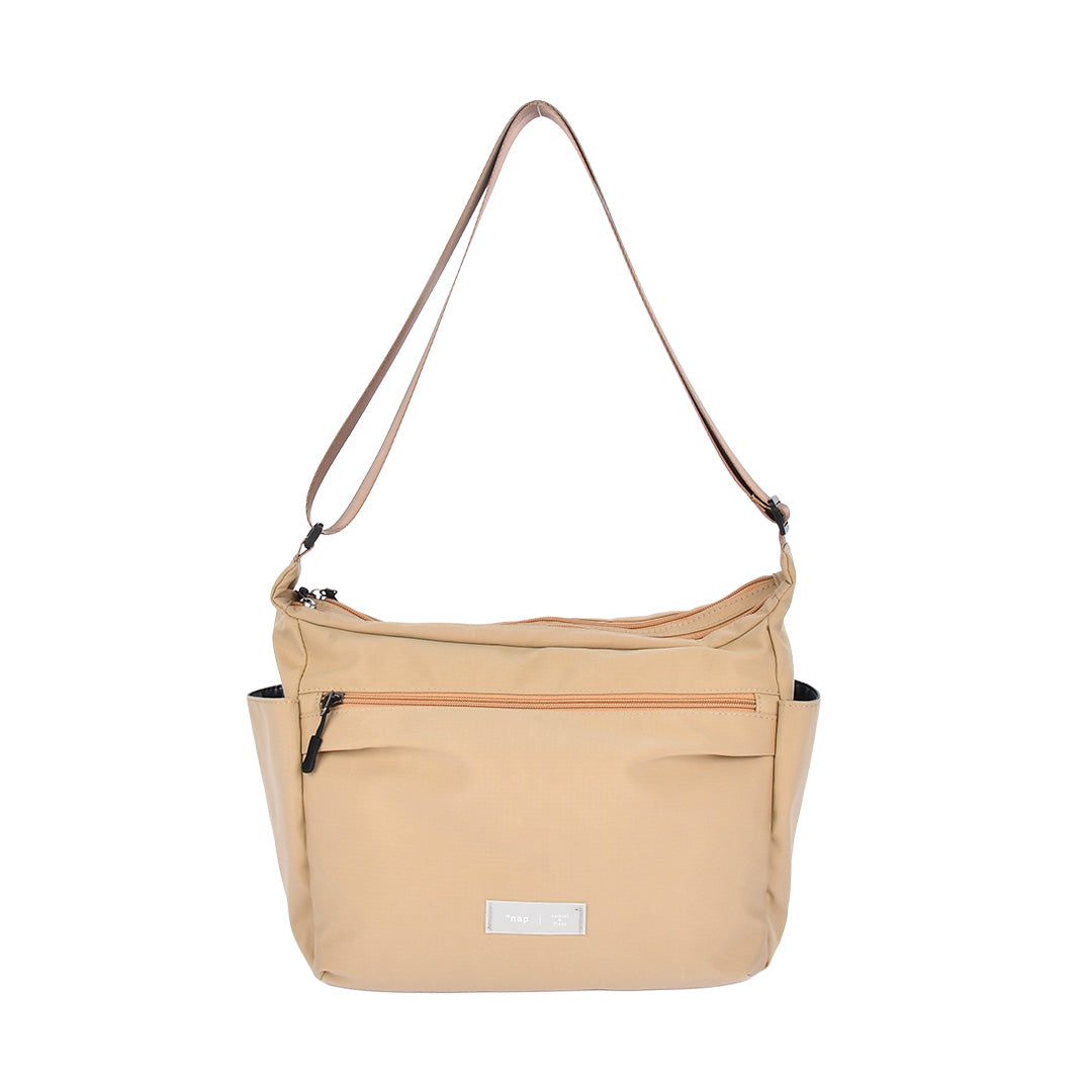 *nap 2層ショルダーバッグ ベージュ/通勤/デイリー/お出かけ/トートバッグ/ナイロン/はっ水/軽量/多収納
