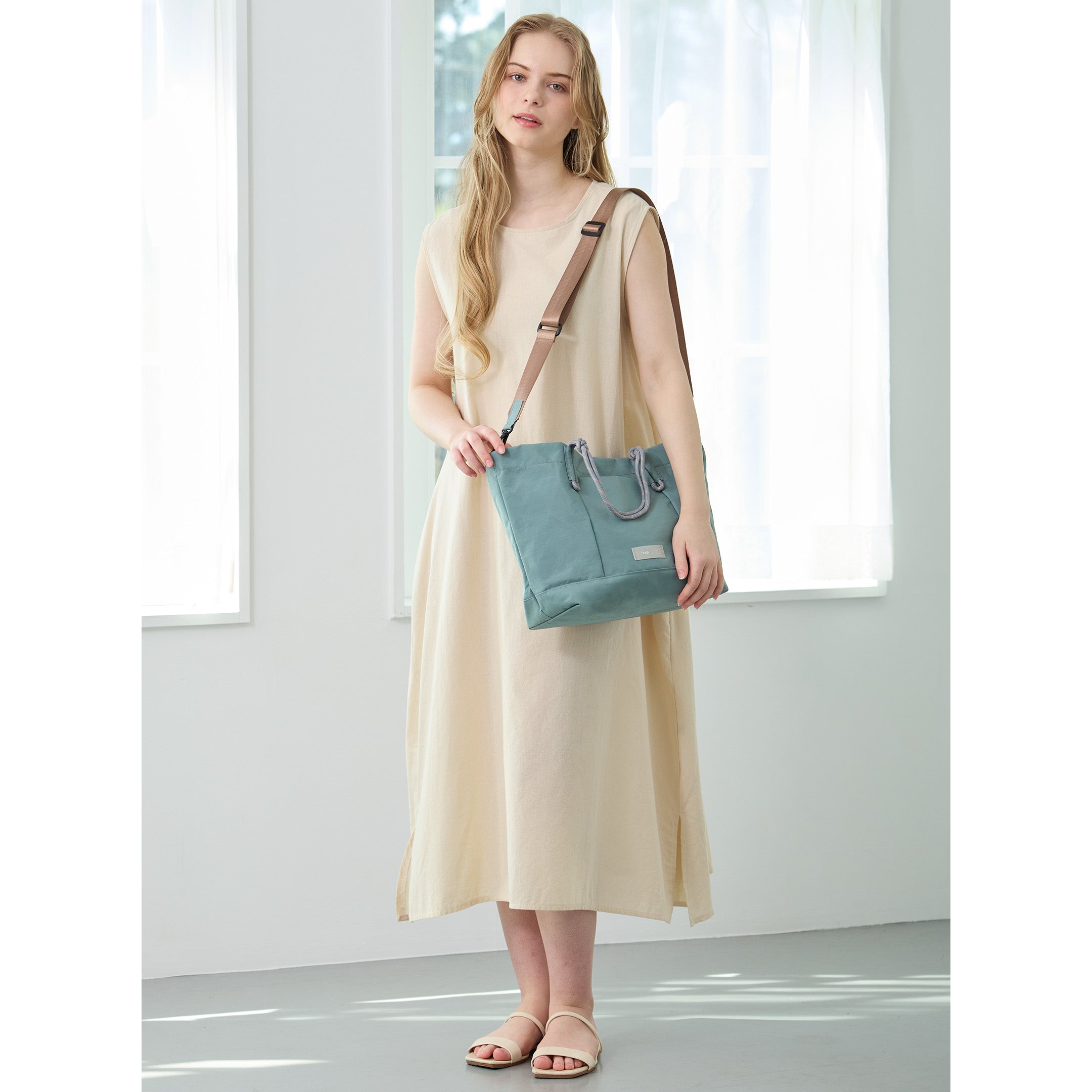 *nap ロープハンドル2wayハンドバッグ/通勤/デイリー/お出かけ/2way/ナイロン/A4対応/はっ水/軽量/ショルダーベルト付き