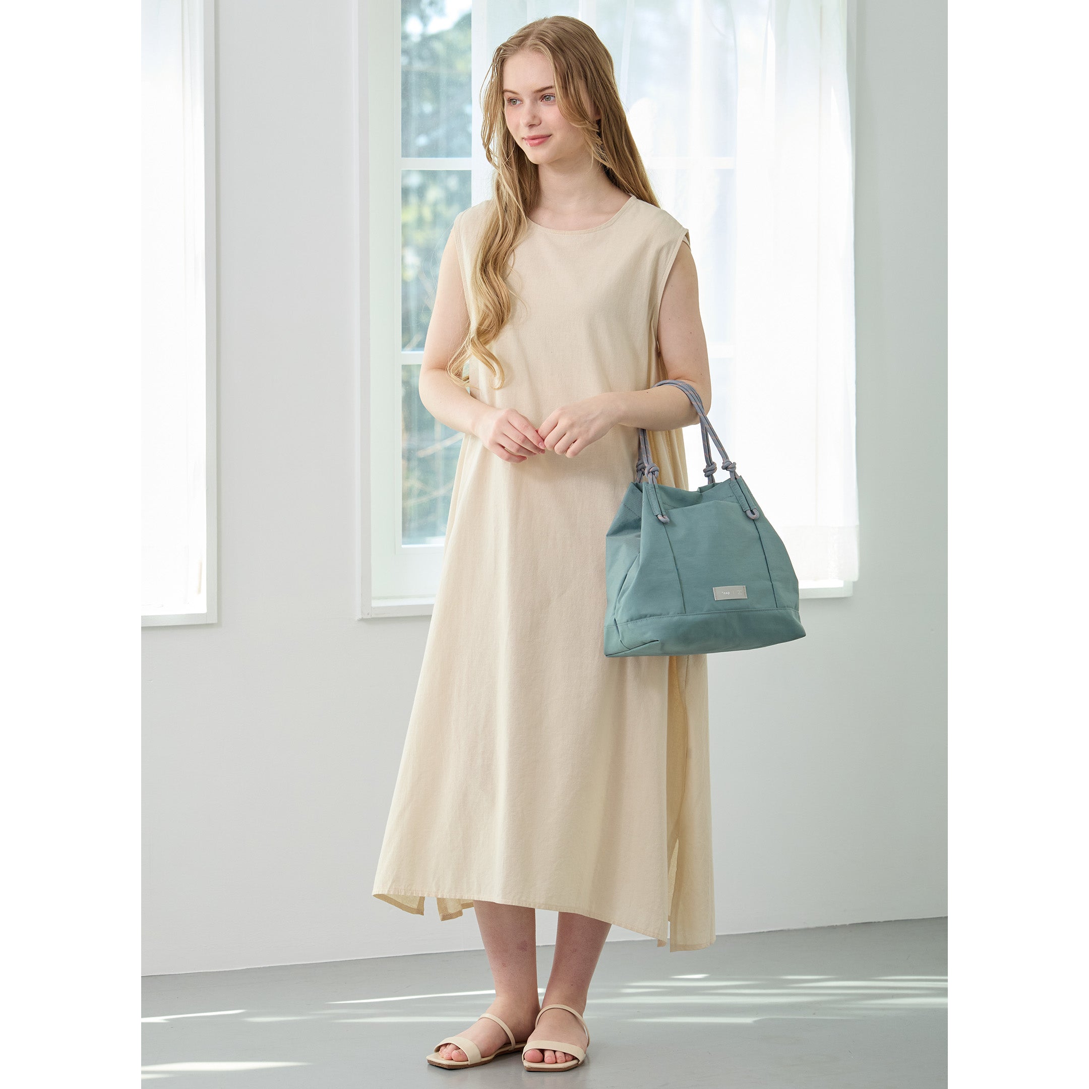 *nap ロープハンドル2wayハンドバッグ/通勤/デイリー/お出かけ/2way/ナイロン/A4対応/はっ水/軽量/ショルダーベルト付き