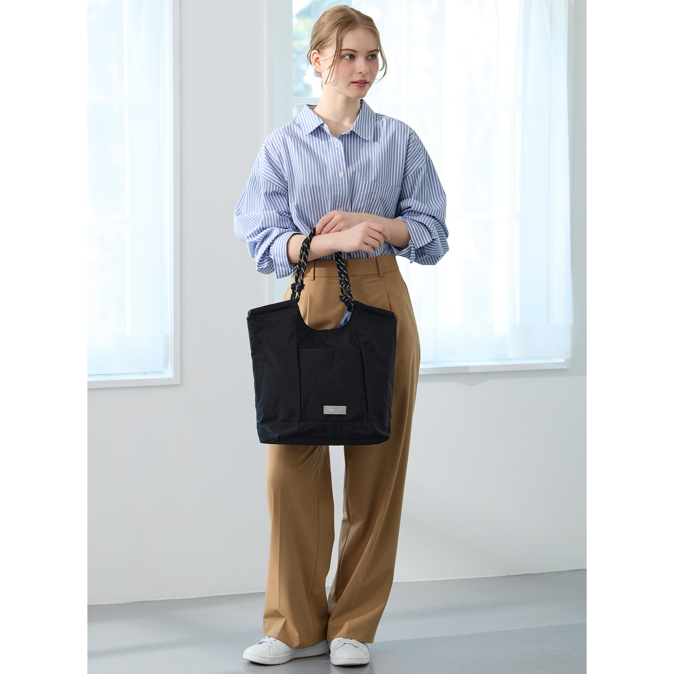 *nap ロープハンドルトートバッグ/通勤/デイリー/お出かけ/トートバッグ/ナイロン/A4対応/はっ水/軽量