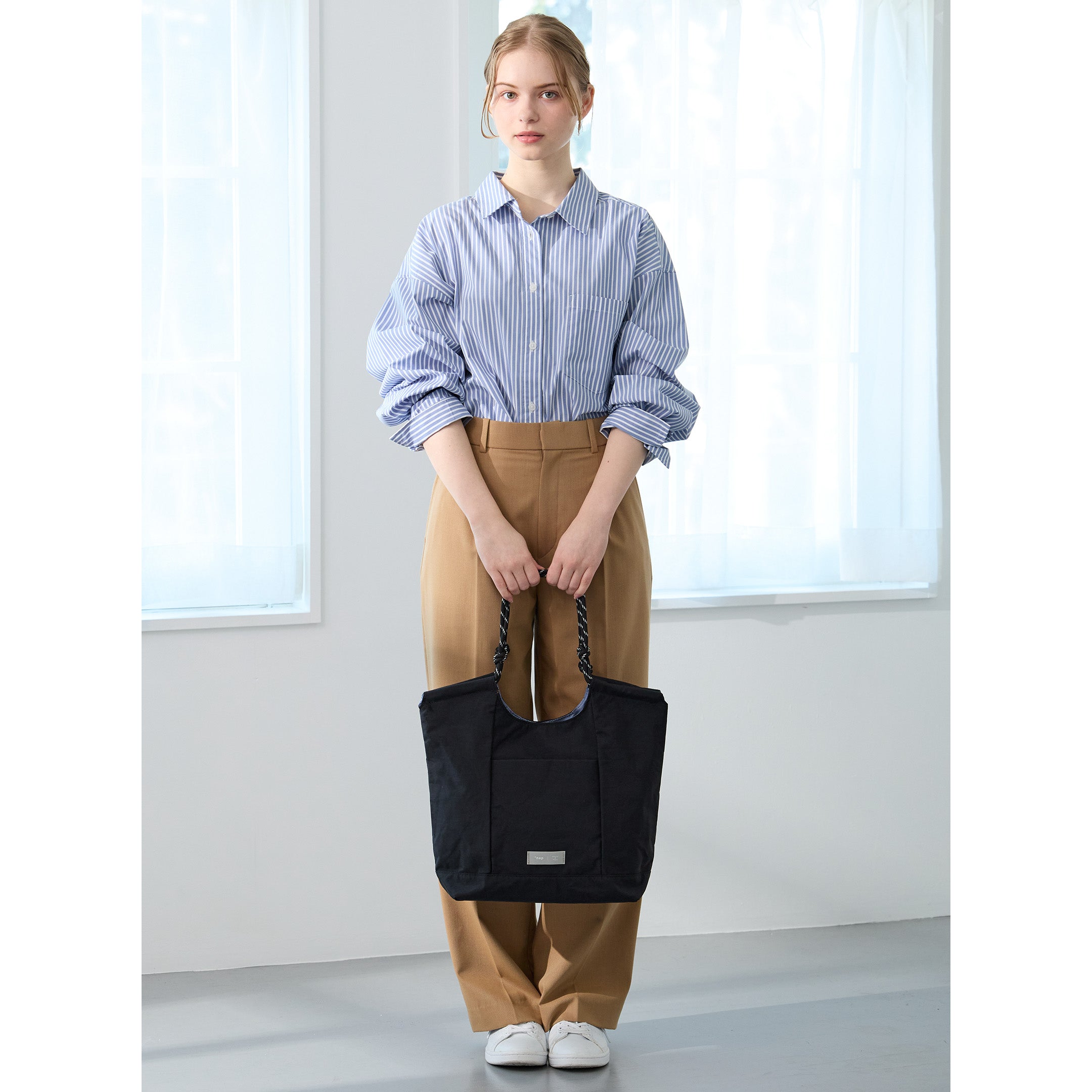 *nap ロープハンドルトートバッグ/通勤/デイリー/お出かけ/トートバッグ/ナイロン/A4対応/はっ水/軽量