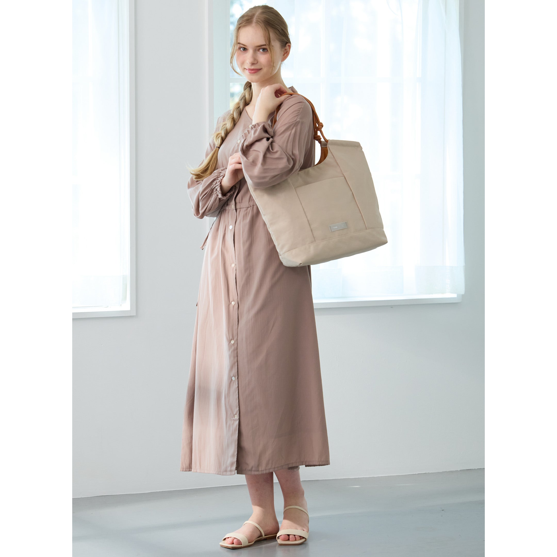 *nap ロープハンドルトートバッグ/通勤/デイリー/お出かけ/トートバッグ/ナイロン/A4対応/はっ水/軽量