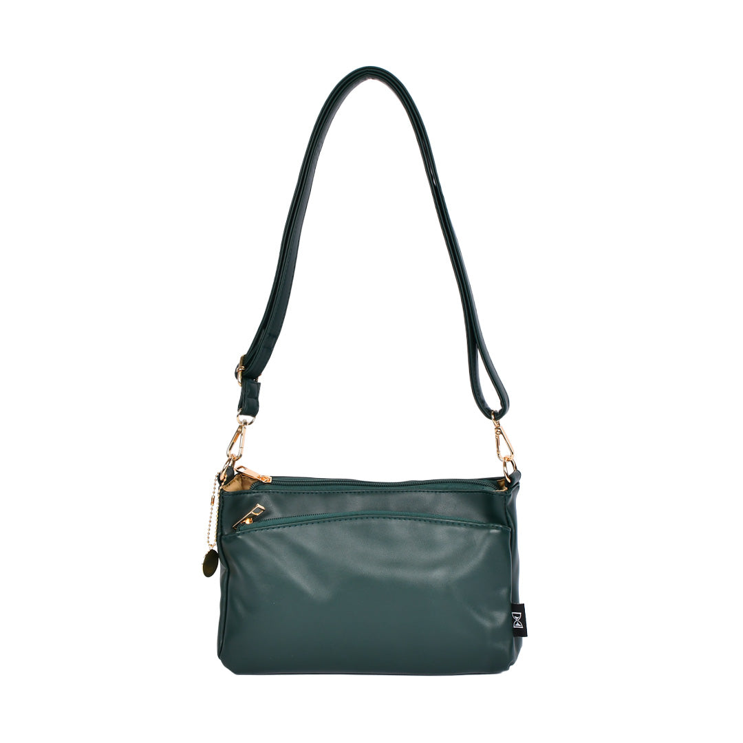 グリーン合皮ショルダーバッグ 正面