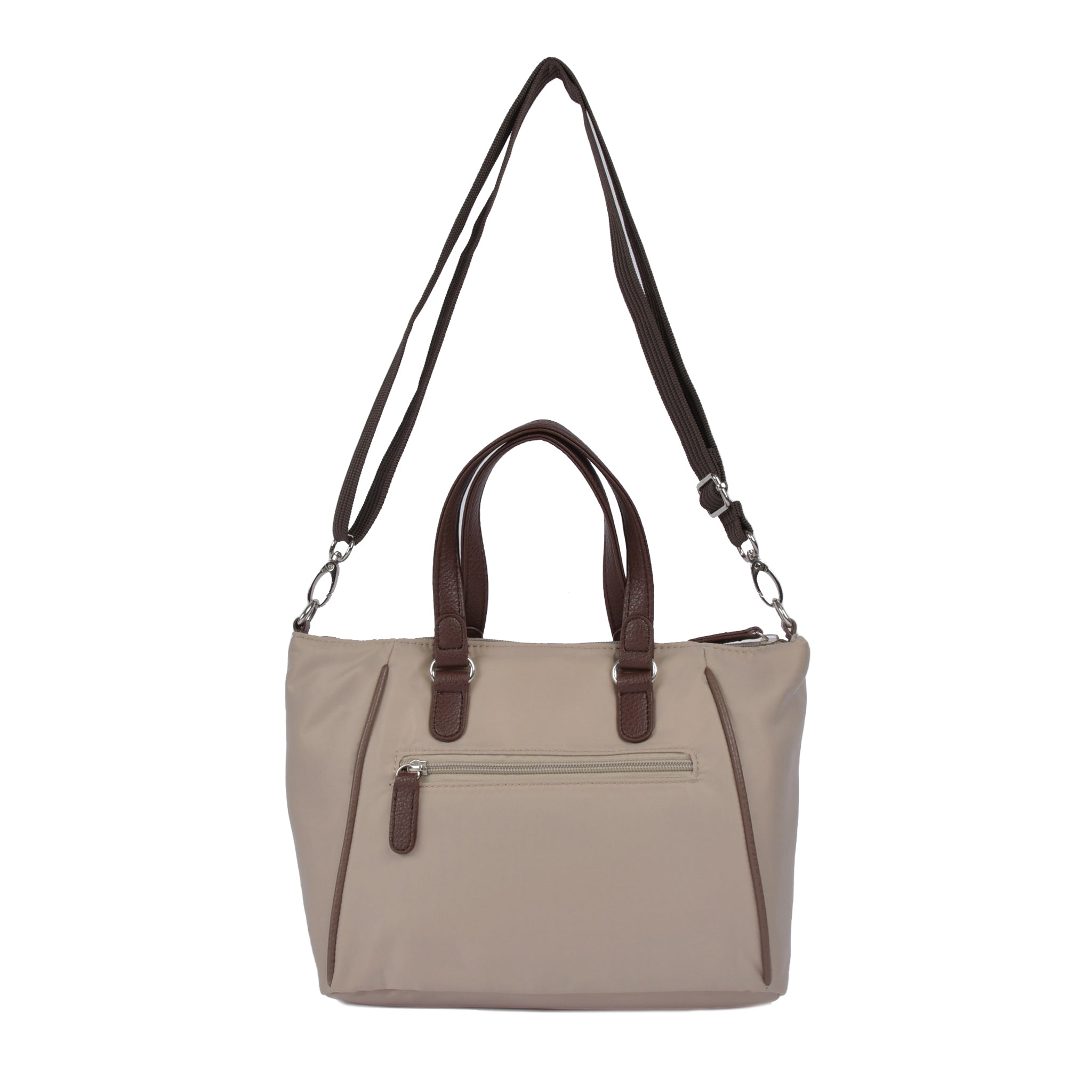 ツイルナイロン花チャーム付き2wayハンドバッグ 後ろ