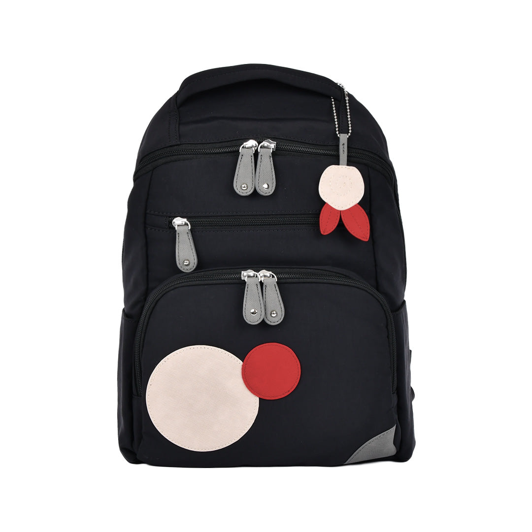 ナイロン丸モチーフリュック ブラック 正面