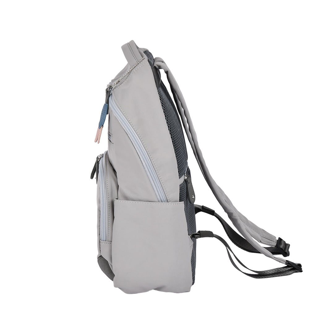 ナイロン丸モチーフリュック グレー 側面