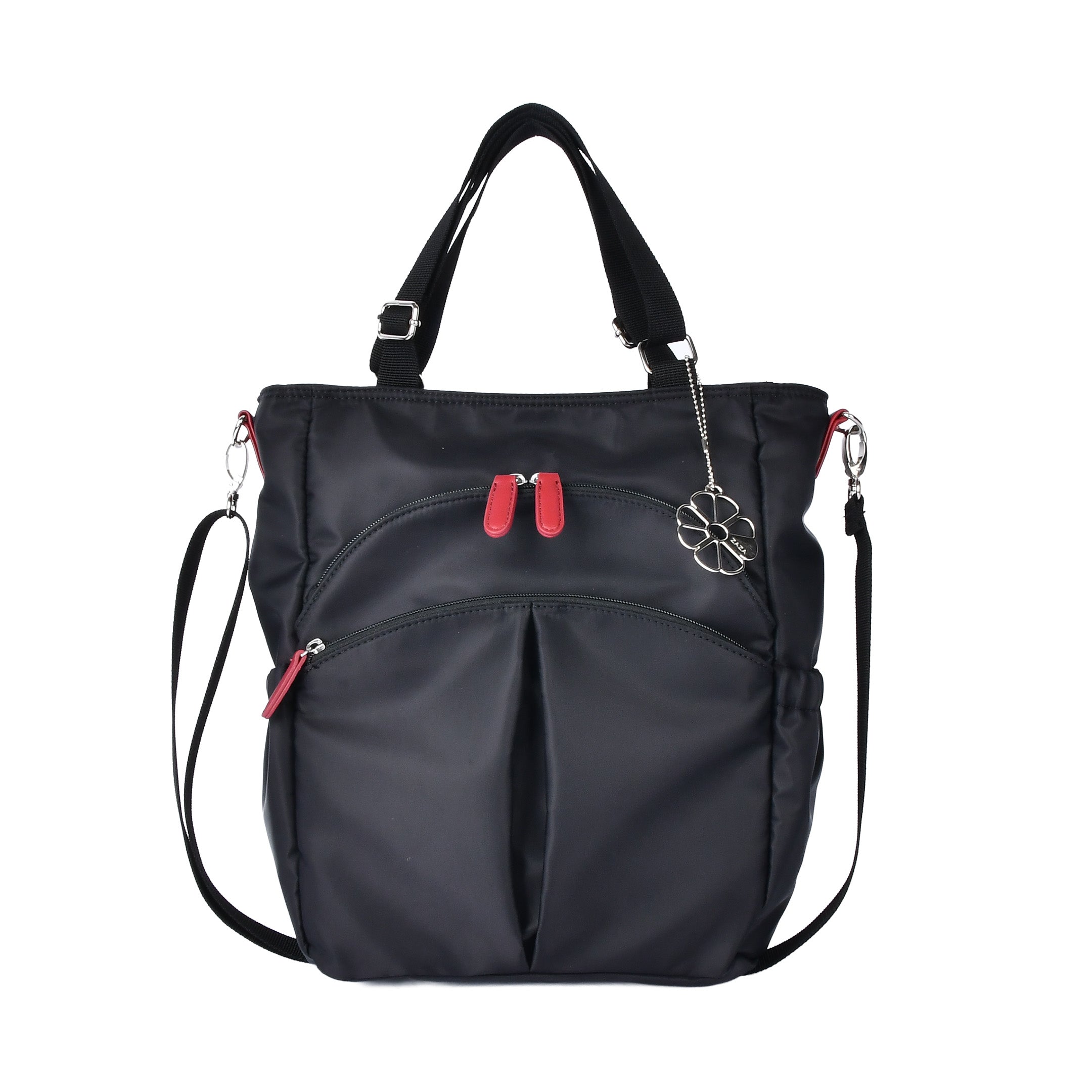 ZAZA はっ水ナイロン花チャーム付き4wayバッグ EL5629