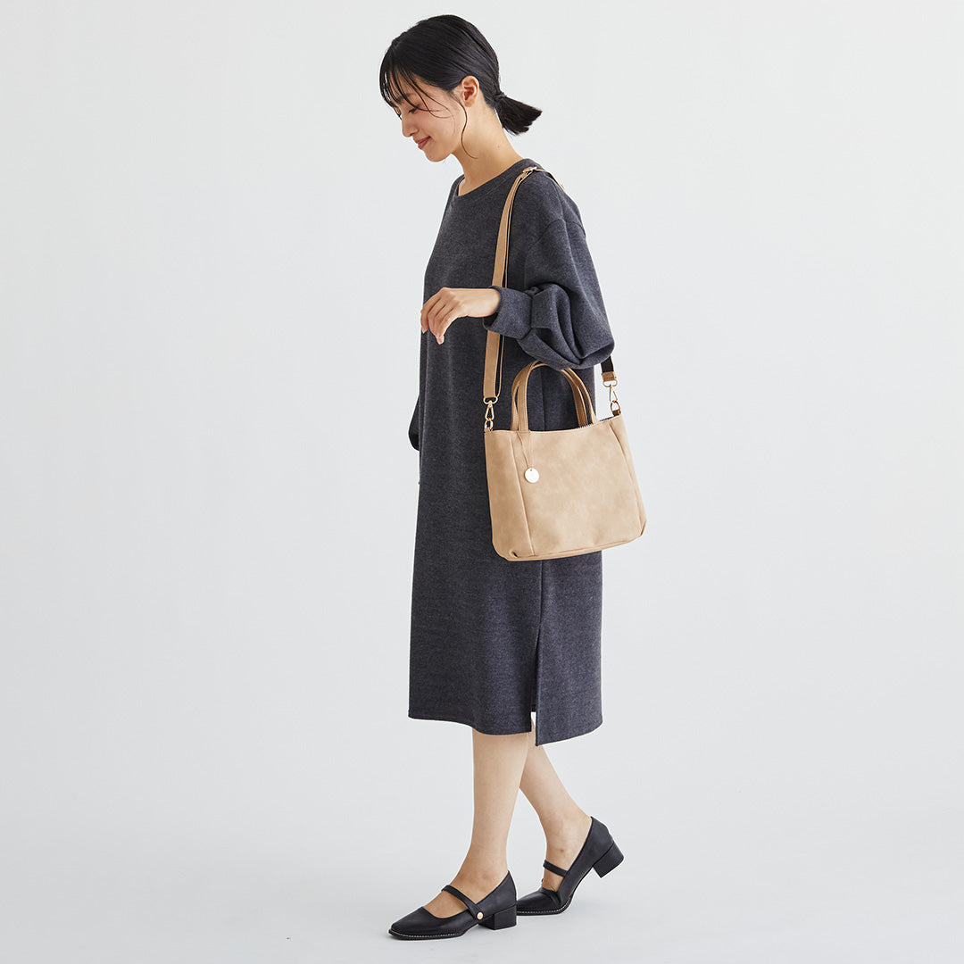 ハンドバッグ、手に持つバッグ 時短バッグ 合皮2wayハンドバッグ EL7158