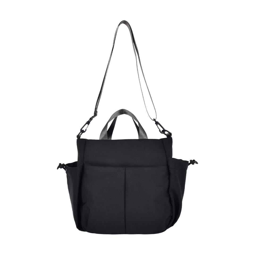 カジュアルナイロン2wayショルダーバッグ ブラック 正面