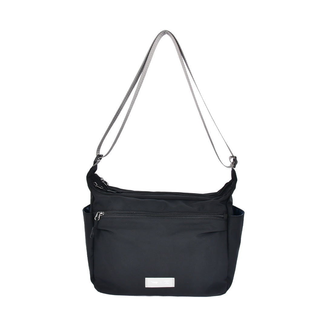 *nap 2層ショルダーバッグ ブラック/通勤/デイリー/お出かけ/トートバッグ/ナイロン/はっ水/軽量/多収納