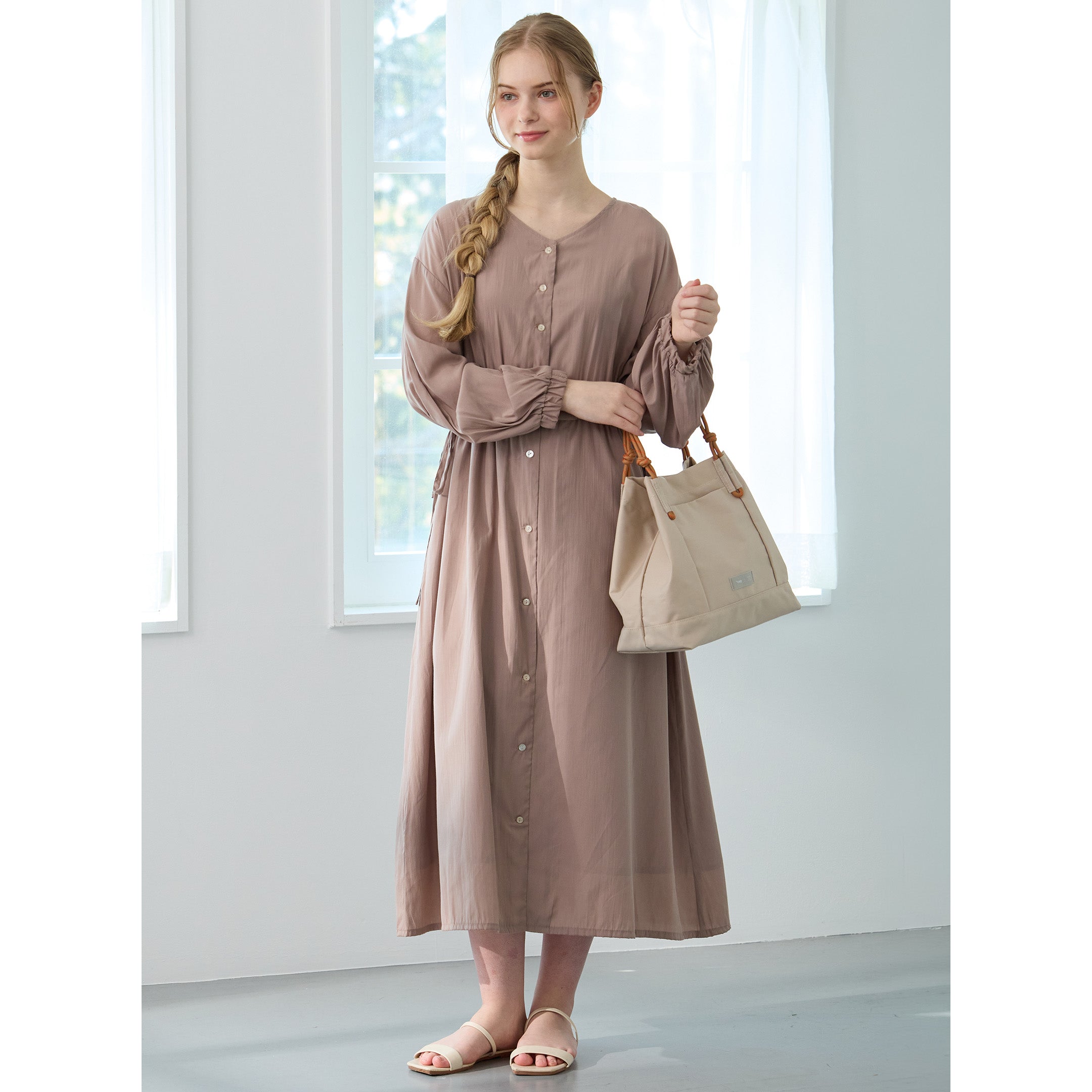 *nap ロープハンドル2wayハンドバッグ/通勤/デイリー/お出かけ/2way/ナイロン/A4対応/はっ水/軽量/ショルダーベルト付き