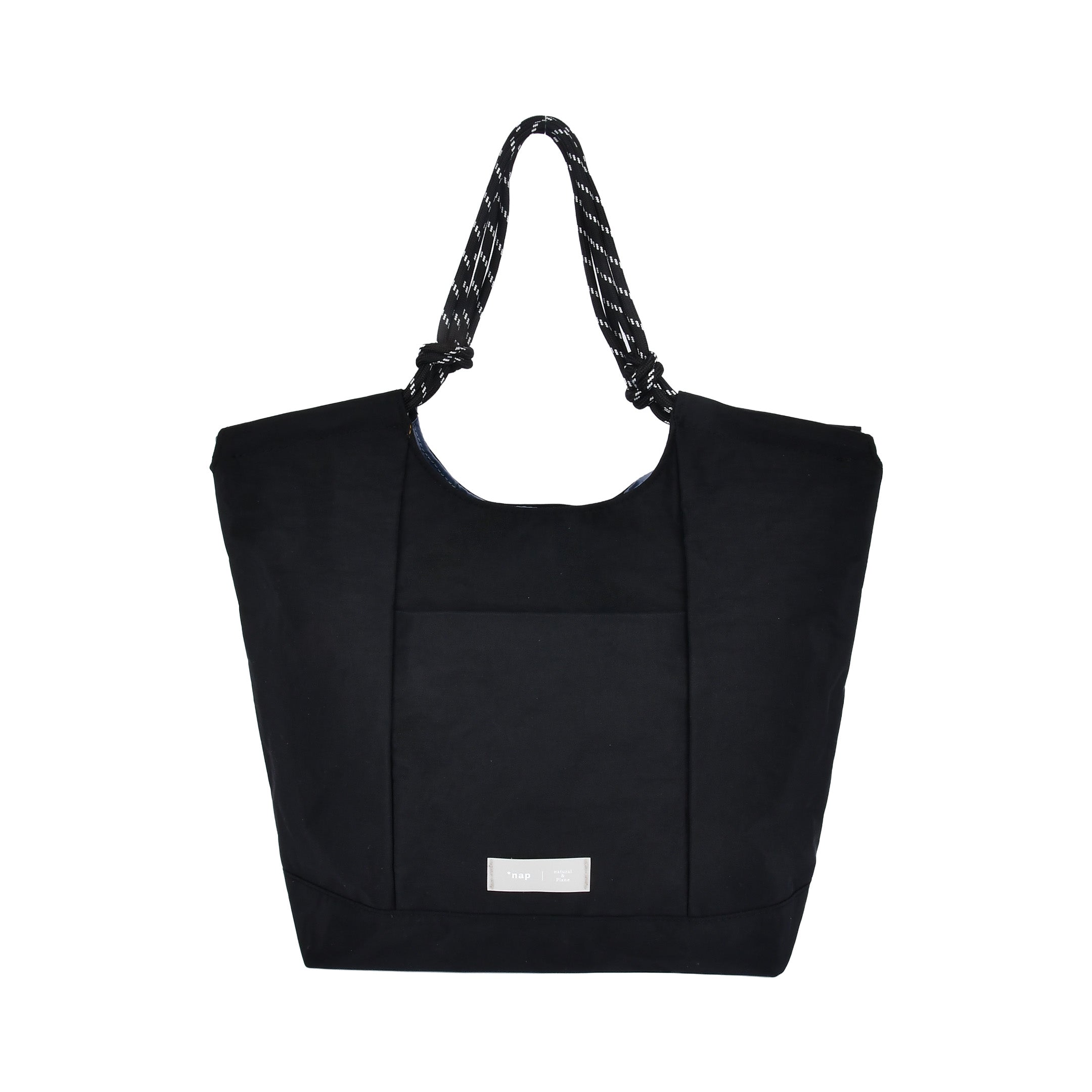 *nap ロープハンドルトートバッグ ブラック/通勤/デイリー/お出かけ/トートバッグ/ナイロン/A4対応/はっ水/軽量