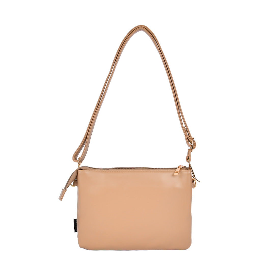 ベージュ合皮ショルダーバッグ 背面